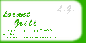 lorant grill business card